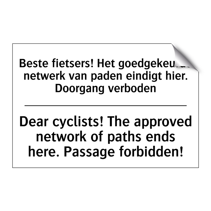 Beste fietsers! Het goedgekeurde /.../ - Dear cyclists! The approved network /.../