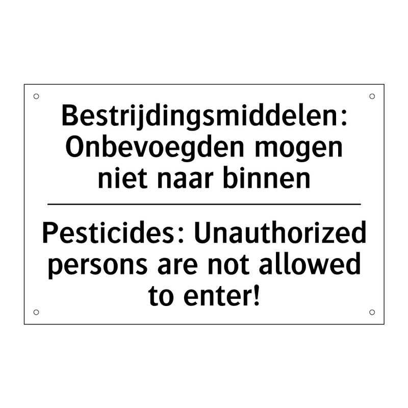 Bestrijdingsmiddelen: Onbevoegden /.../ - Pesticides: Unauthorized persons /.../