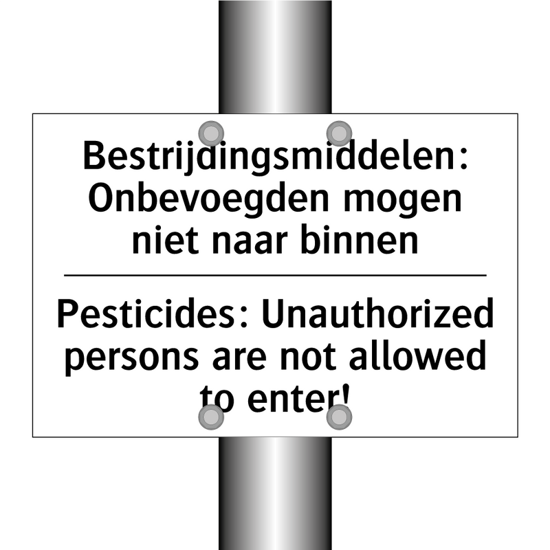 Bestrijdingsmiddelen: Onbevoegden /.../ - Pesticides: Unauthorized persons /.../