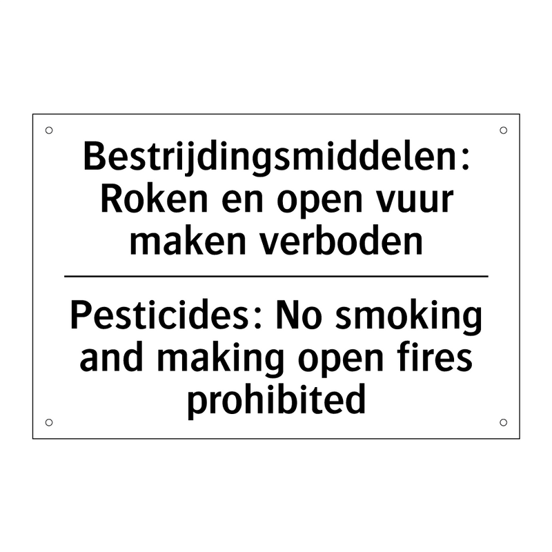 Bestrijdingsmiddelen: Roken en /.../ - Pesticides: No smoking and making /.../