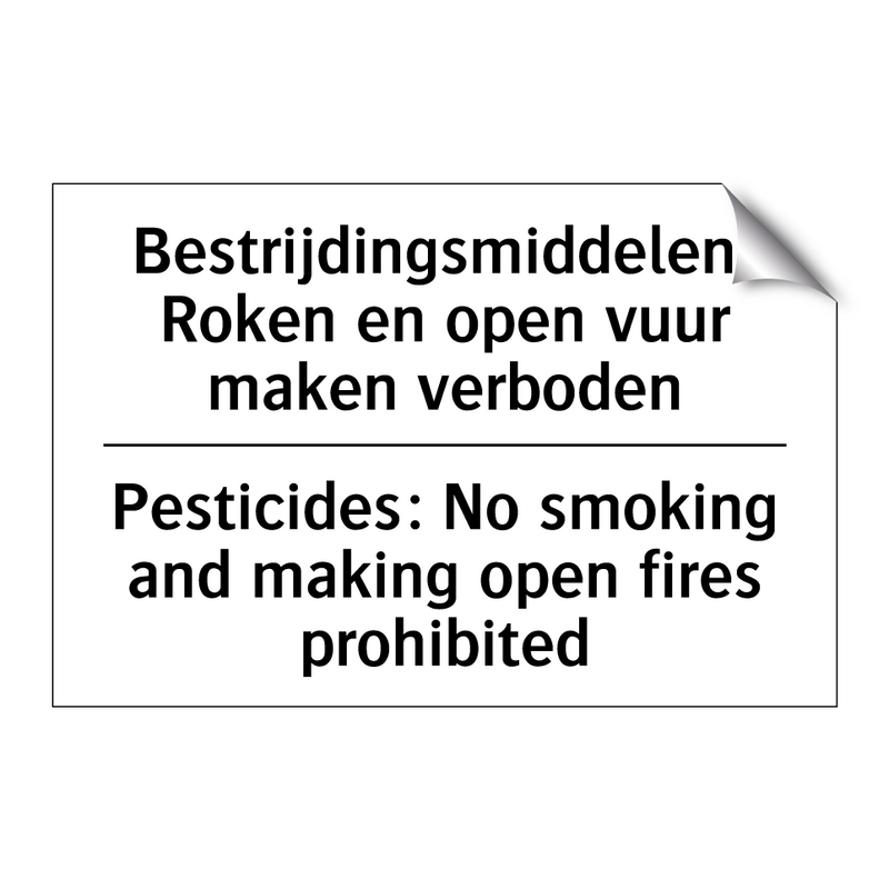 Bestrijdingsmiddelen: Roken en /.../ - Pesticides: No smoking and making /.../