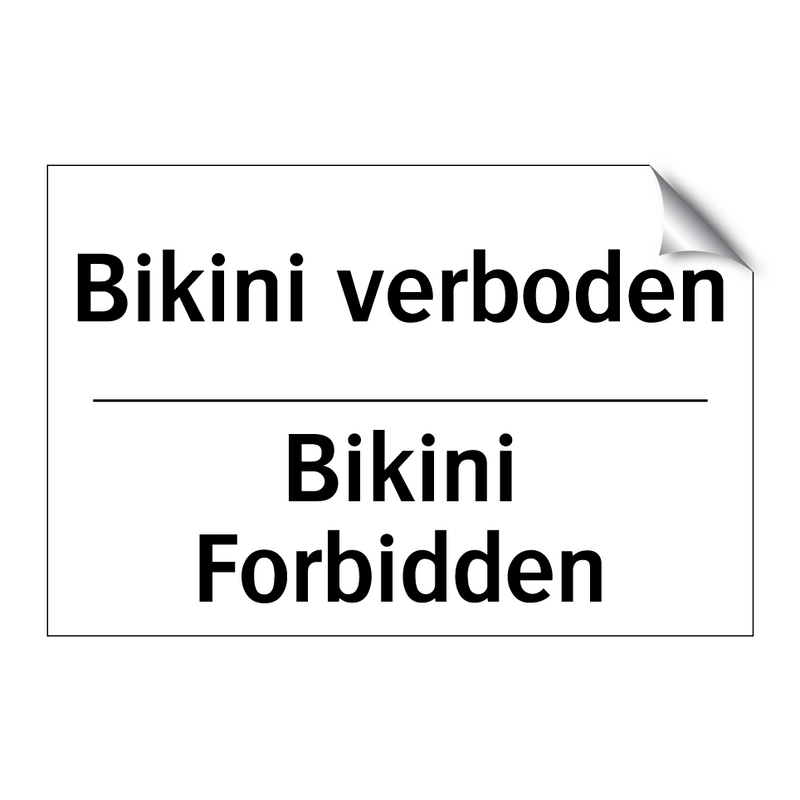 Bikini verboden - Bikini Forbidden