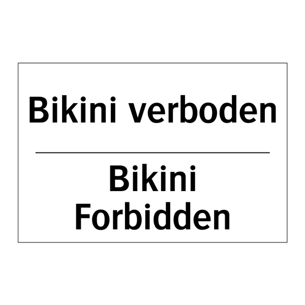 Bikini verboden - Bikini Forbidden