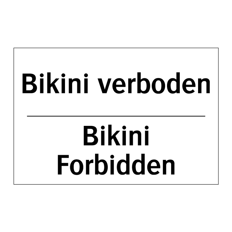 Bikini verboden - Bikini Forbidden