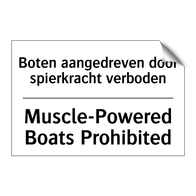 Boten aangedreven door spierkracht /.../ - Muscle-Powered Boats Prohibited/.../