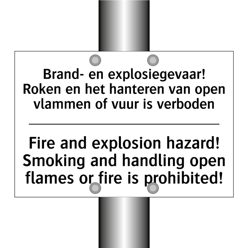 Brand- en explosiegevaar! Roken /.../ - Fire and explosion hazard! Smoking /.../