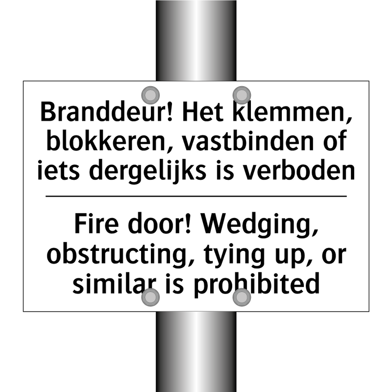 Branddeur! Het klemmen, blokkeren, /.../ - Fire door! Wedging, obstructing, /.../