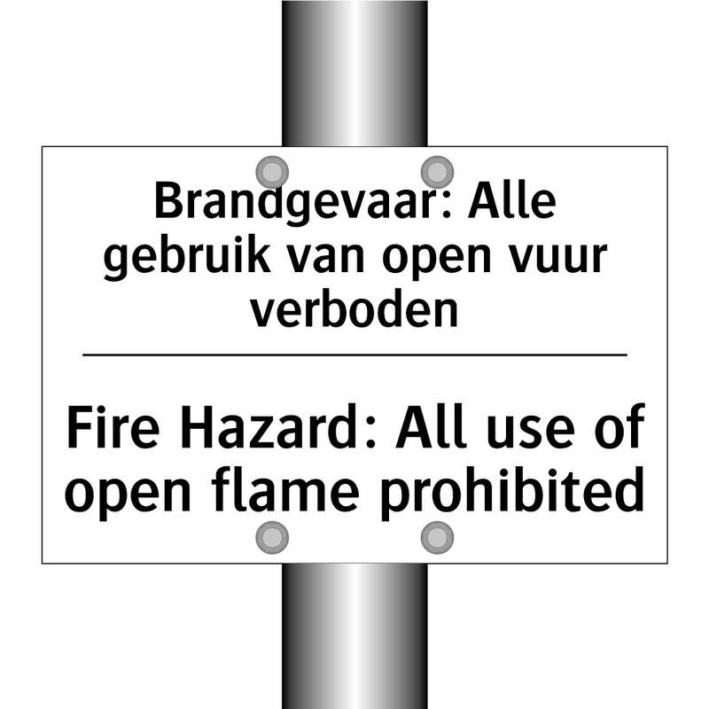 Brandgevaar: Alle gebruik van /.../ - Fire Hazard: All use of open flame /.../