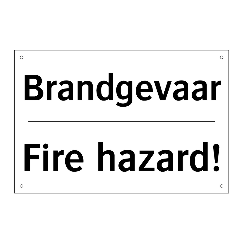 Brandgevaar - Fire hazard!