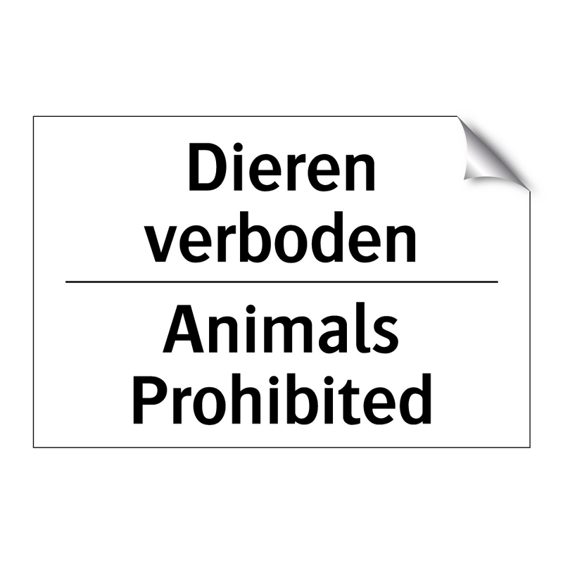 Dieren verboden - Animals Prohibited