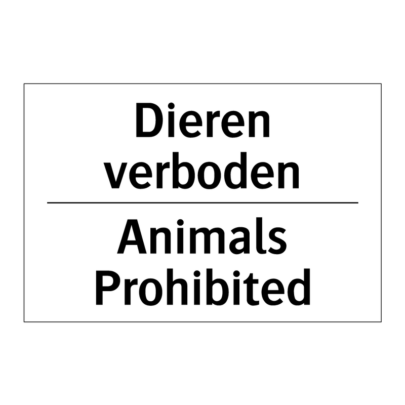 Dieren verboden - Animals Prohibited