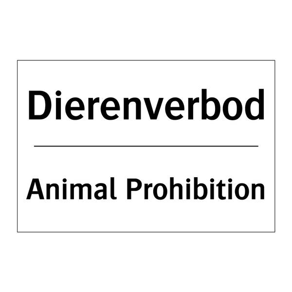 Dierenverbod - Animal Prohibition