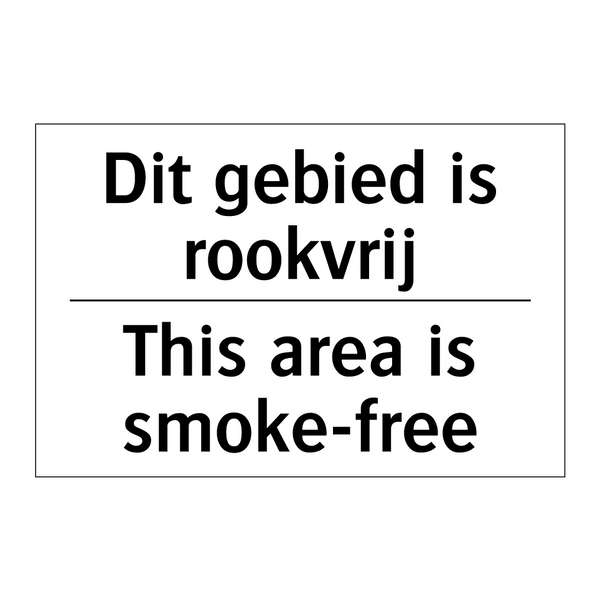 Dit gebied is rookvrij - This area is smoke-free