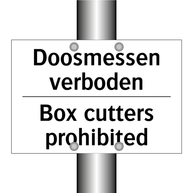 Doosmessen verboden - Box cutters prohibited