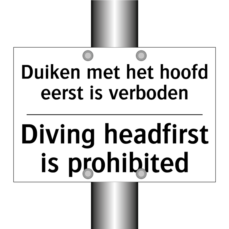 Duiken met het hoofd eerst is /.../ - Diving headfirst is prohibited