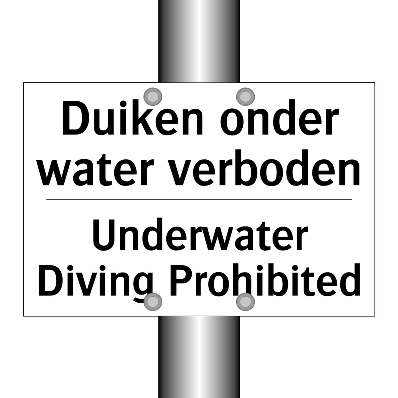 Duiken onder water verboden - Underwater Diving Prohibited