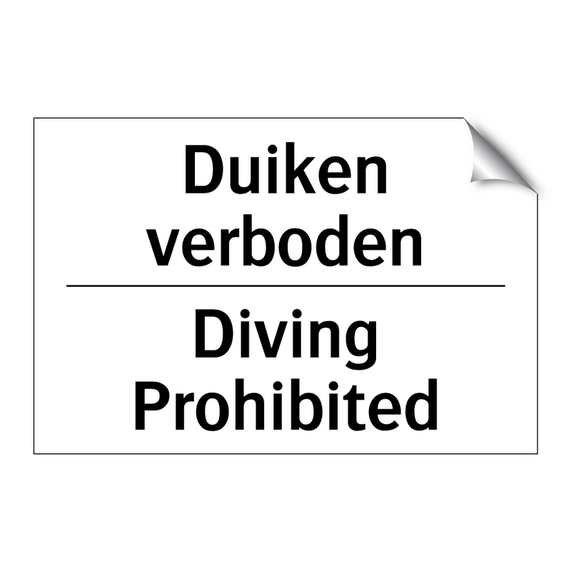 Duiken verboden - Diving Prohibited