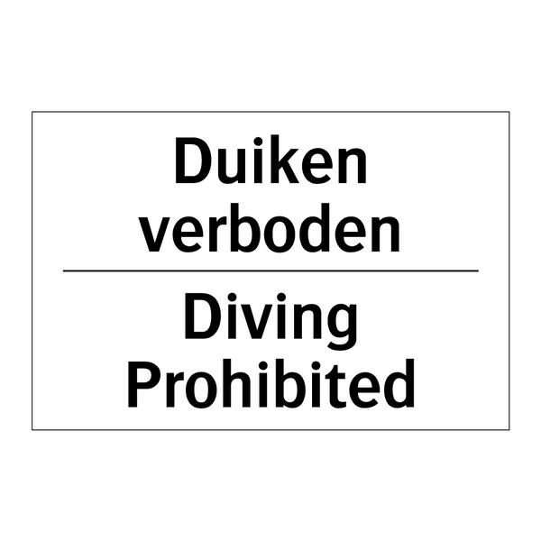 Duiken verboden - Diving Prohibited