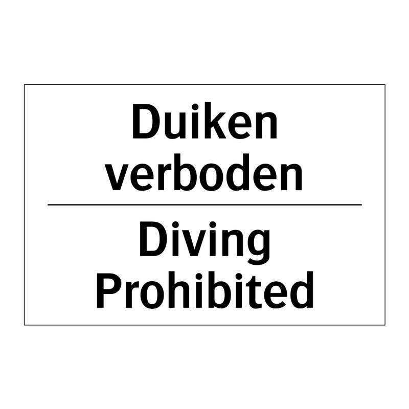 Duiken verboden - Diving Prohibited