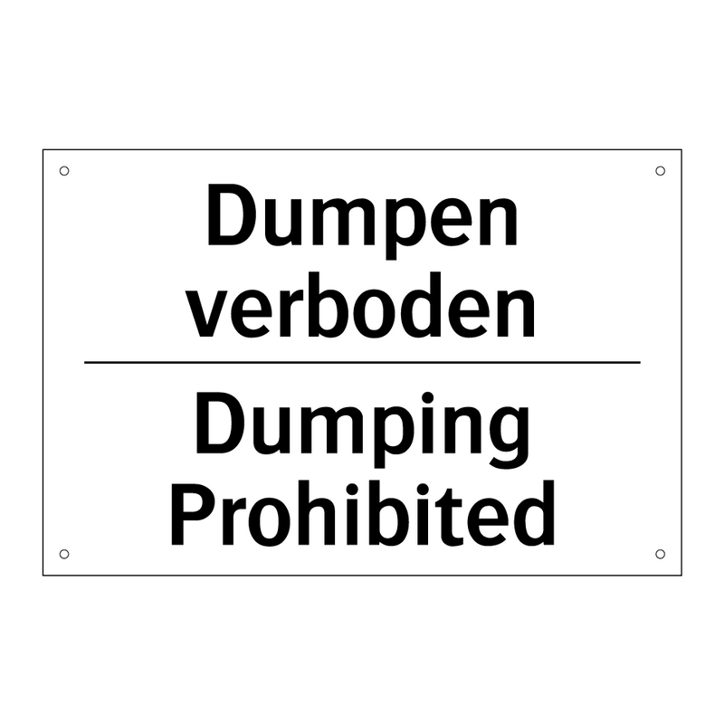 Dumpen verboden - Dumping Prohibited