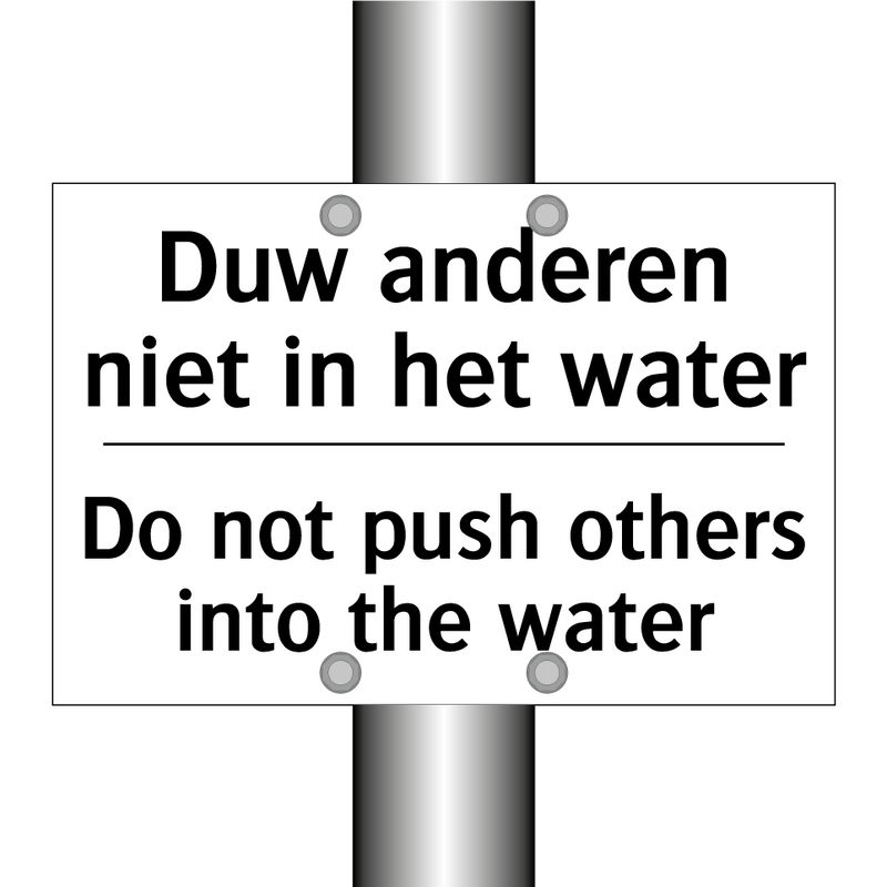 Duw anderen niet in het water - Do not push others into the water/.../