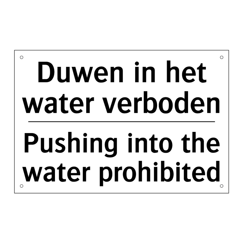 Duwen in het water verboden - Pushing into the water prohibited/.../