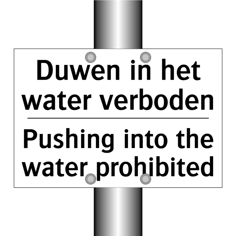 Duwen in het water verboden - Pushing into the water prohibited/.../