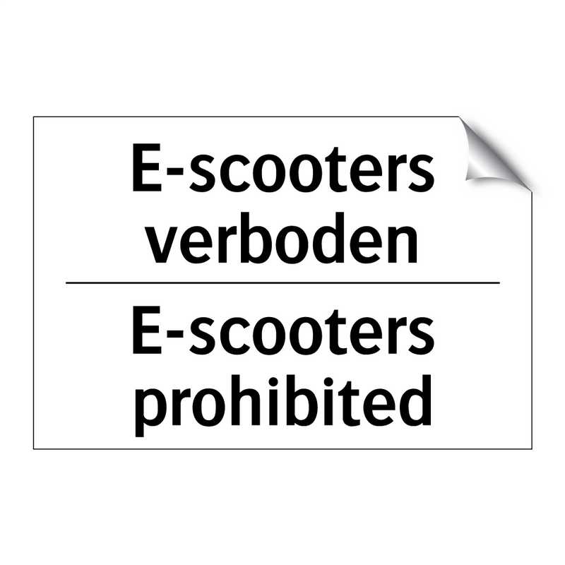 E-scooters verboden - E-scooters prohibited