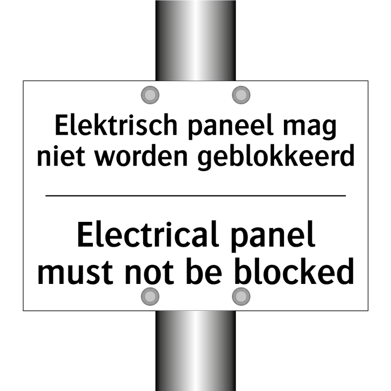 Elektrisch paneel mag niet worden /.../ - Electrical panel must not be blocked/.../