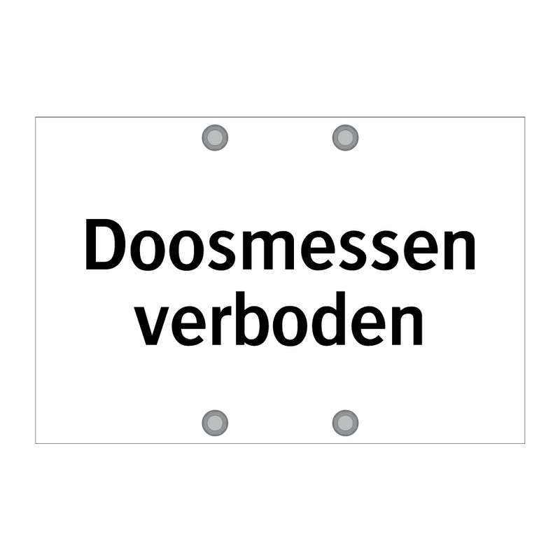 Doosmessen verboden