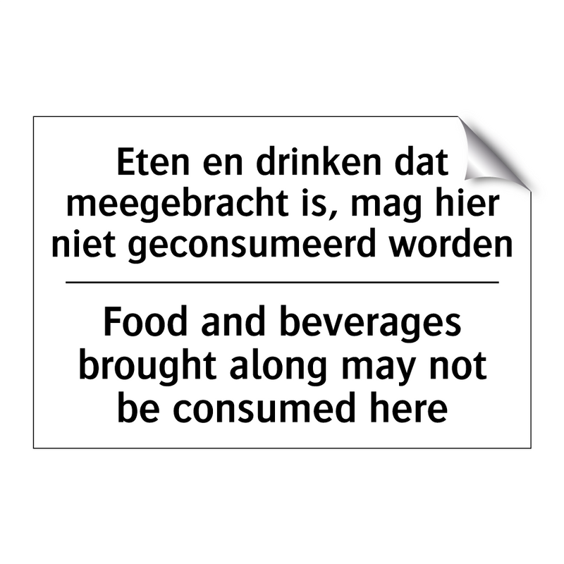 Eten en drinken dat meegebracht /.../ - Food and beverages brought along /.../