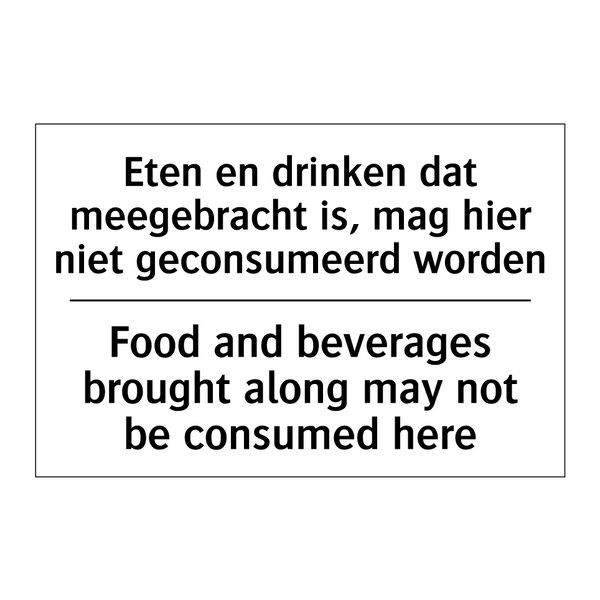 Eten en drinken dat meegebracht /.../ - Food and beverages brought along /.../