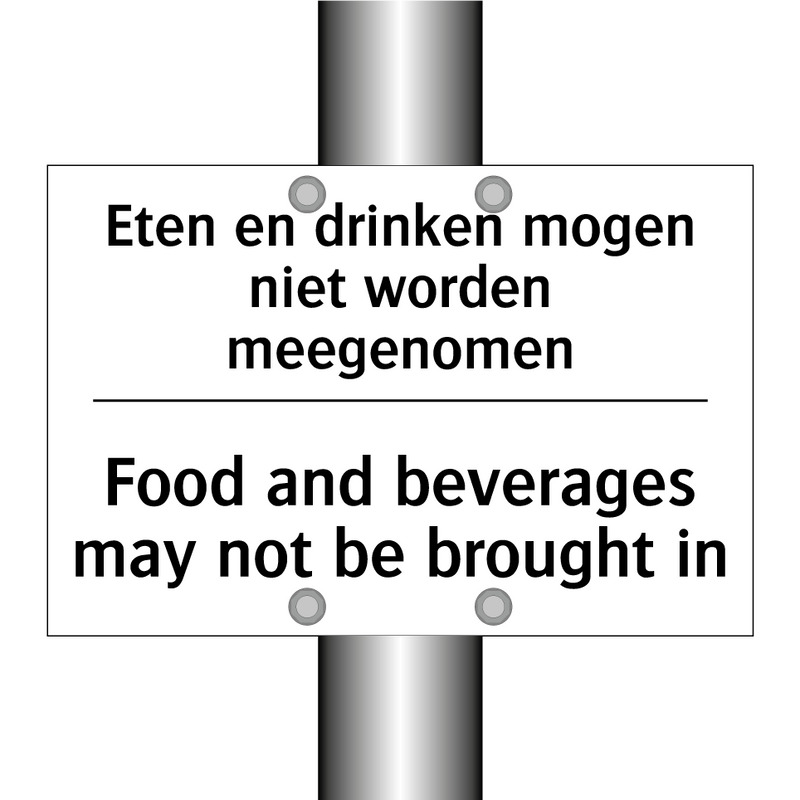 Eten en drinken mogen niet worden /.../ - Food and beverages may not be /.../