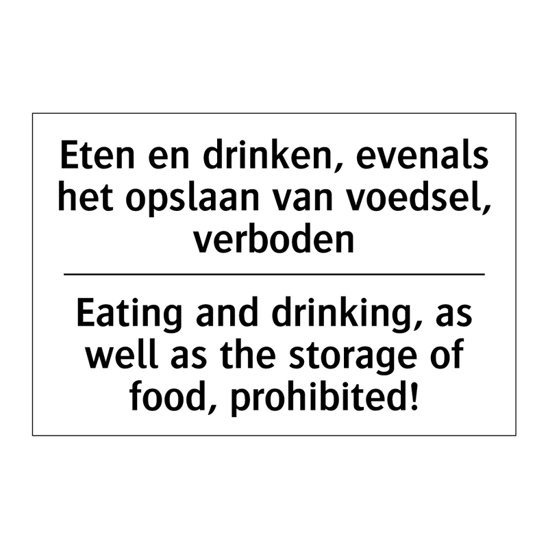 Eten en drinken, evenals het opslaan /.../ - Eating and drinking, as well as /.../