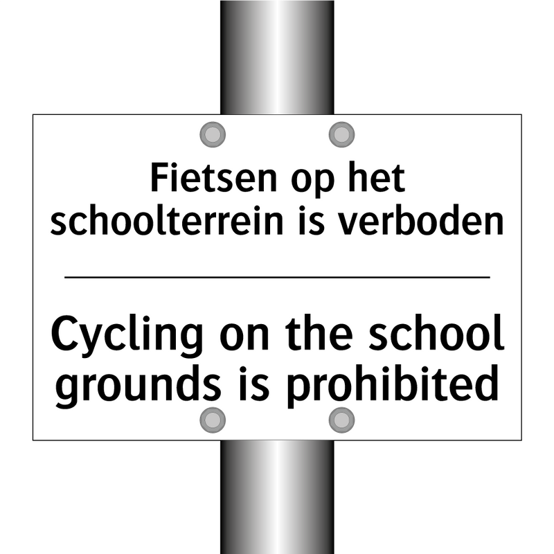 Fietsen op het schoolterrein is /.../ - Cycling on the school grounds /.../