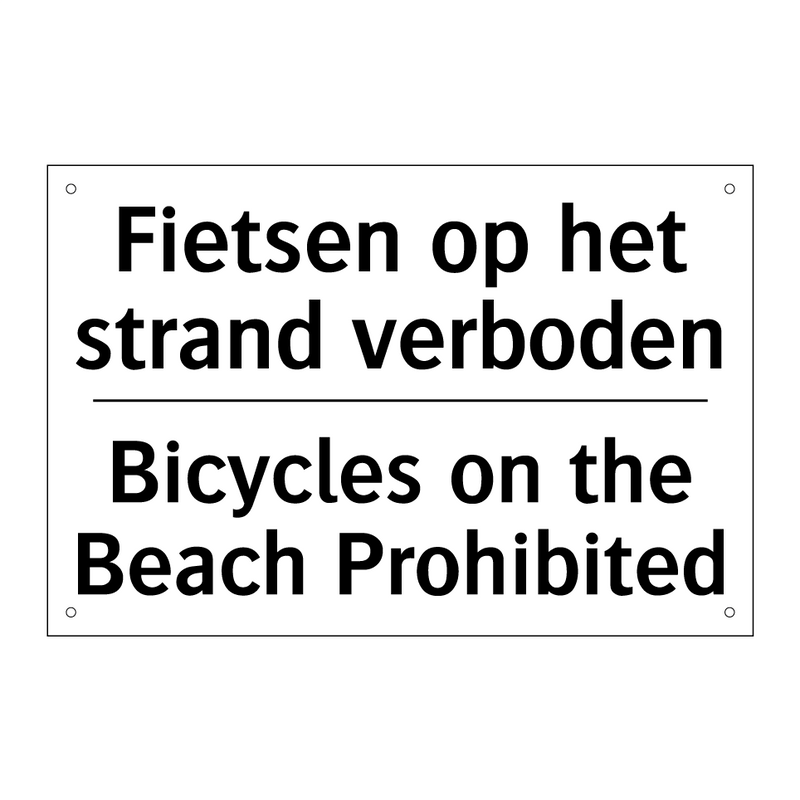 Fietsen op het strand verboden - Bicycles on the Beach Prohibited/.../