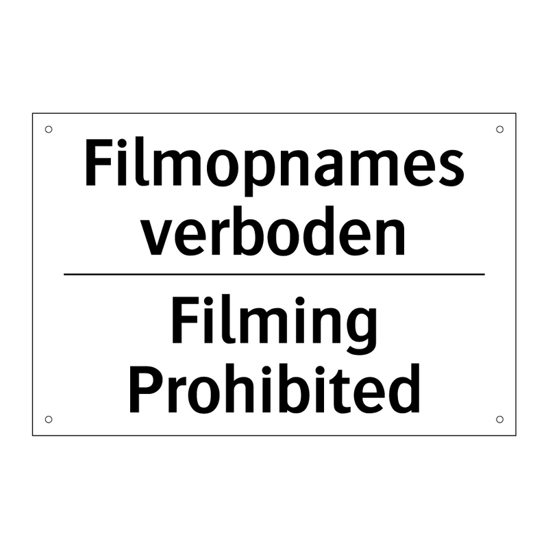 Filmopnames verboden - Filming Prohibited