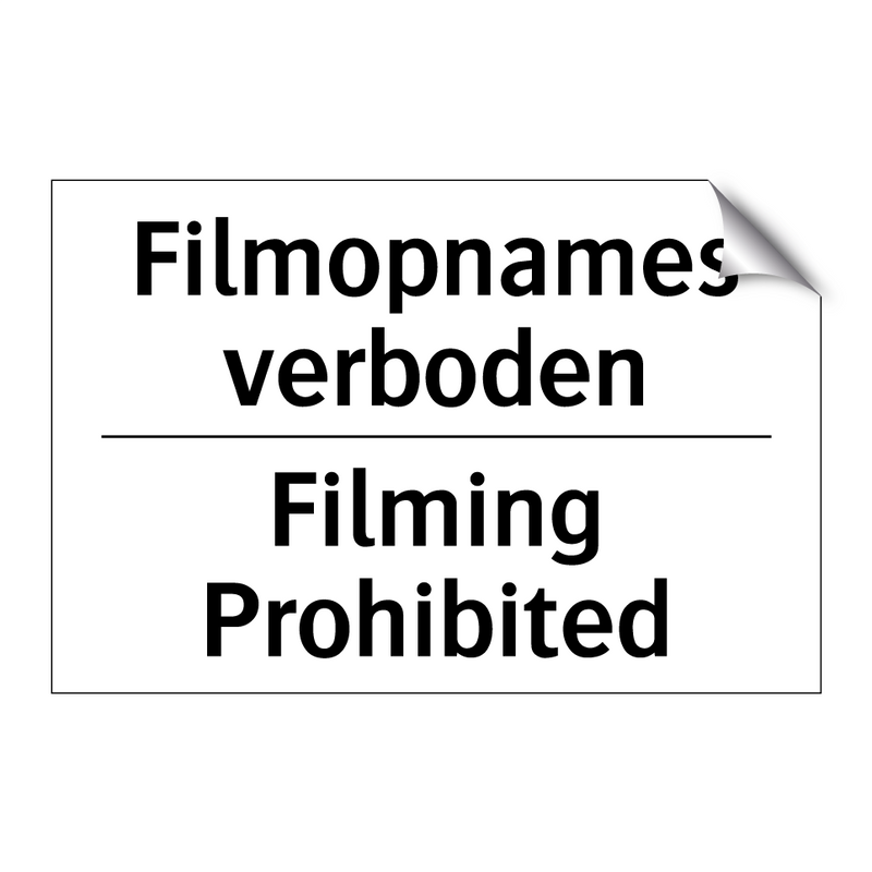 Filmopnames verboden - Filming Prohibited