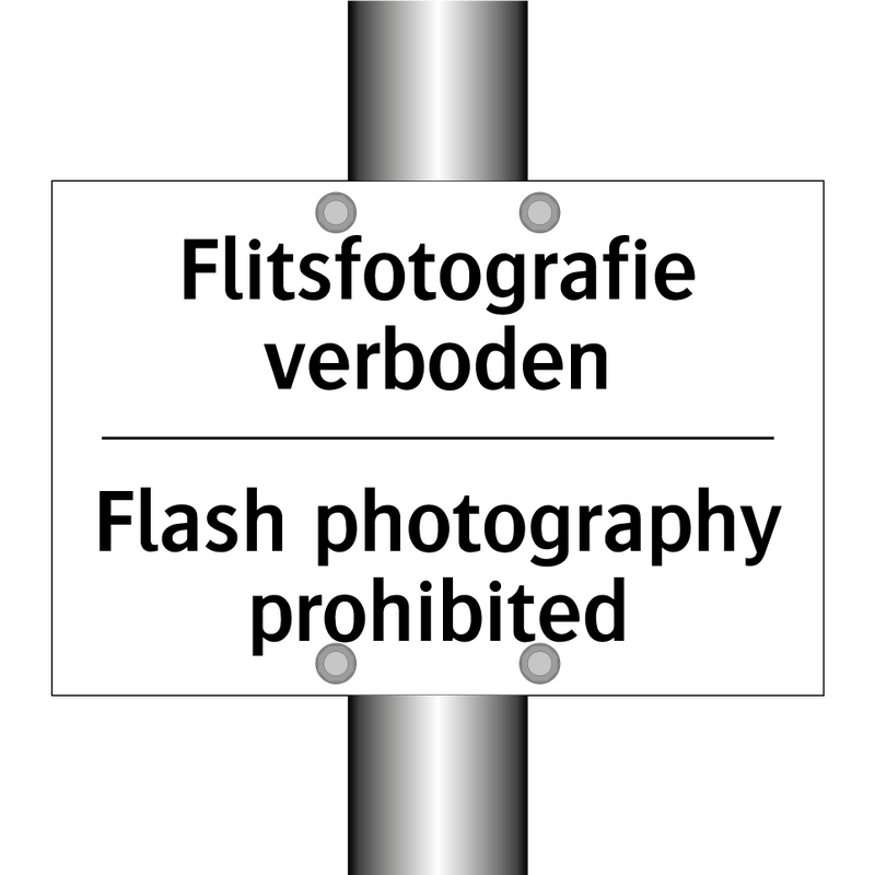 Flitsfotografie verboden - Flash photography prohibited