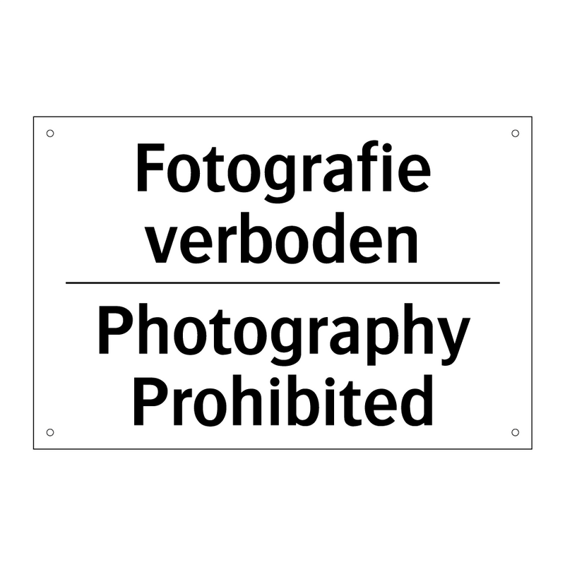 Fotografie verboden - Photography Prohibited