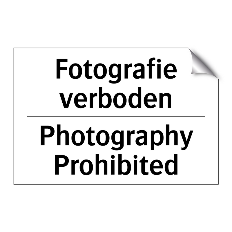 Fotografie verboden - Photography Prohibited