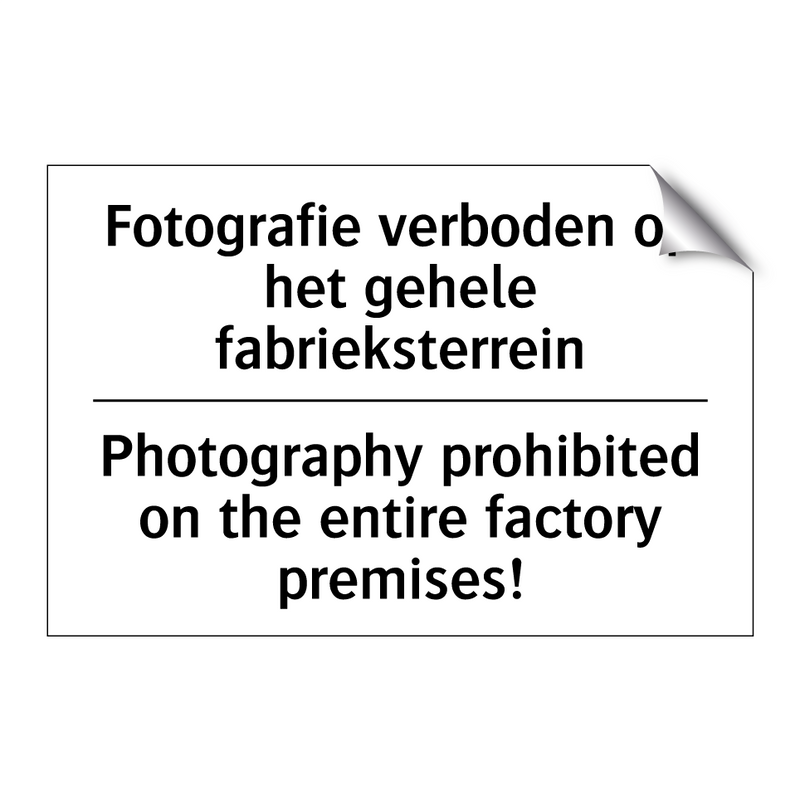 Fotografie verboden op het gehele /.../ - Photography prohibited on the /.../