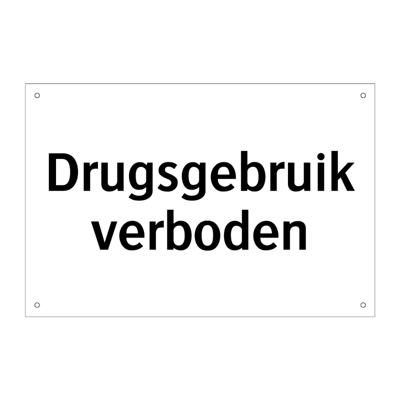 Drugsgebruik verboden