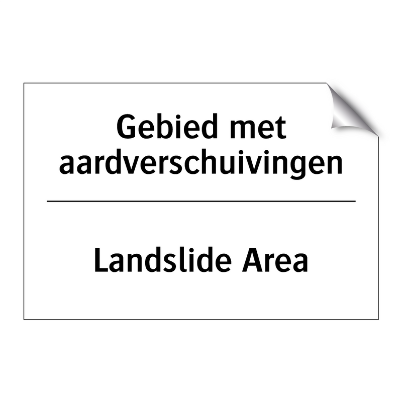 Gebied met aardverschuivingen - Landslide Area