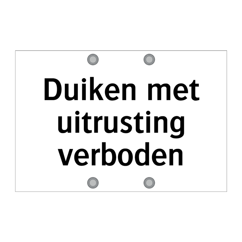 Duiken met uitrusting verboden