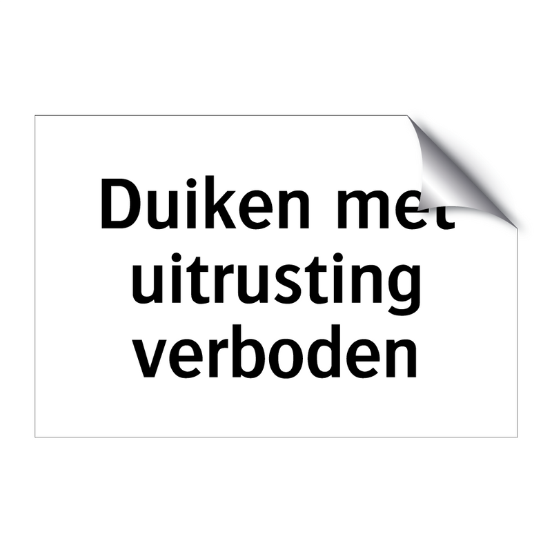 Duiken met uitrusting verboden