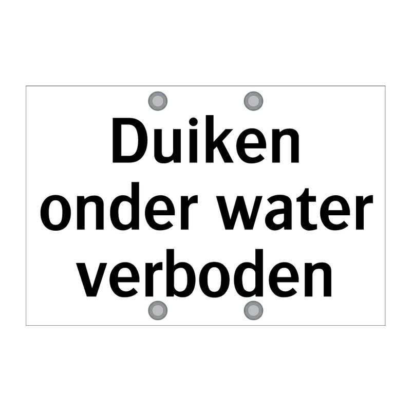 Duiken onder water verboden