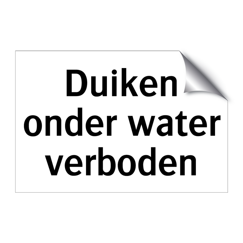 Duiken onder water verboden