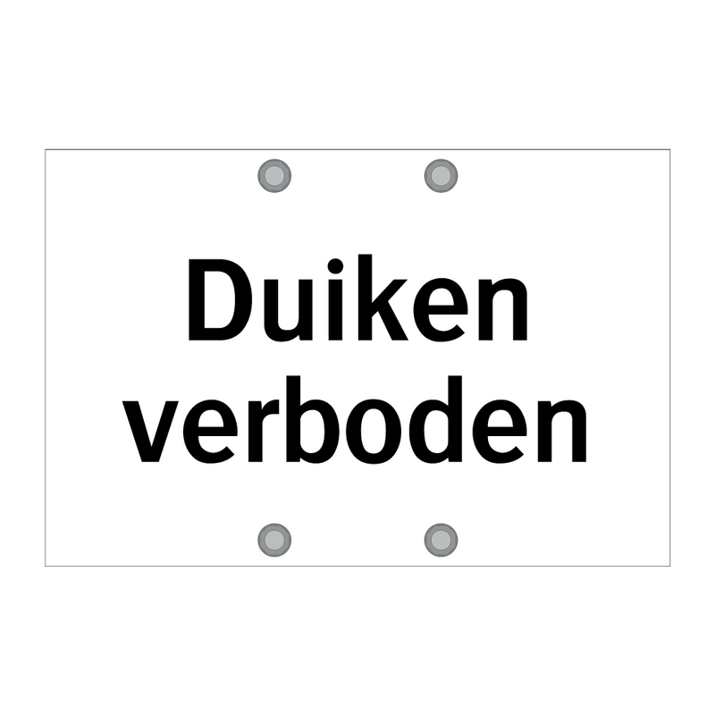 Duiken verboden