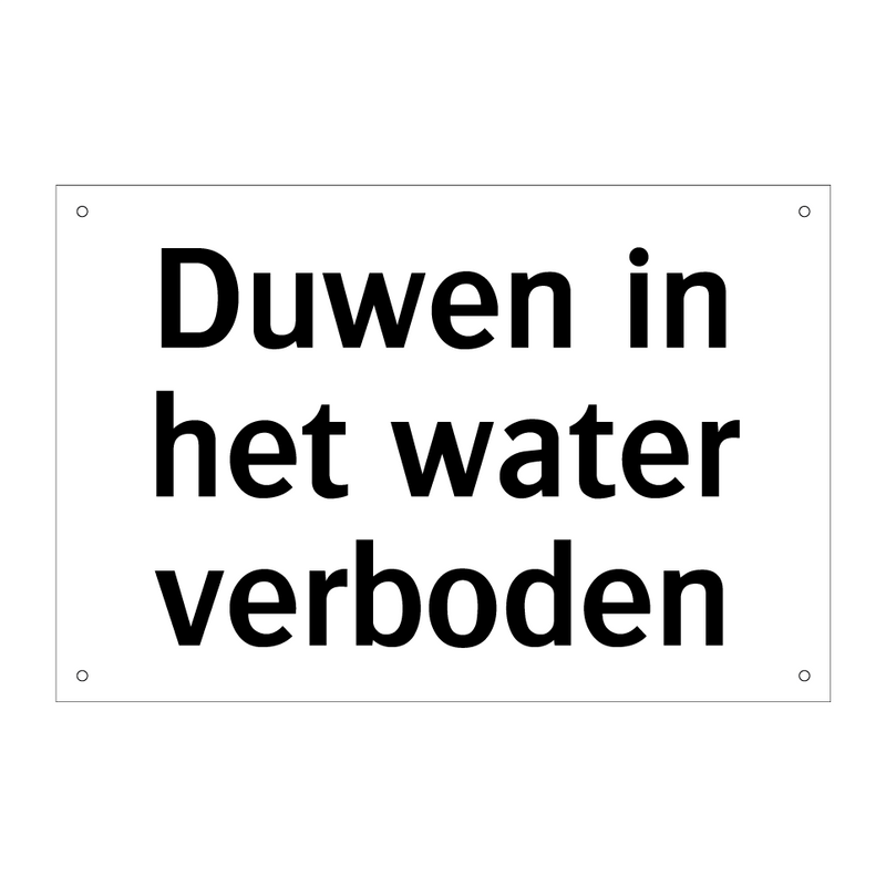 Duwen in het water verboden